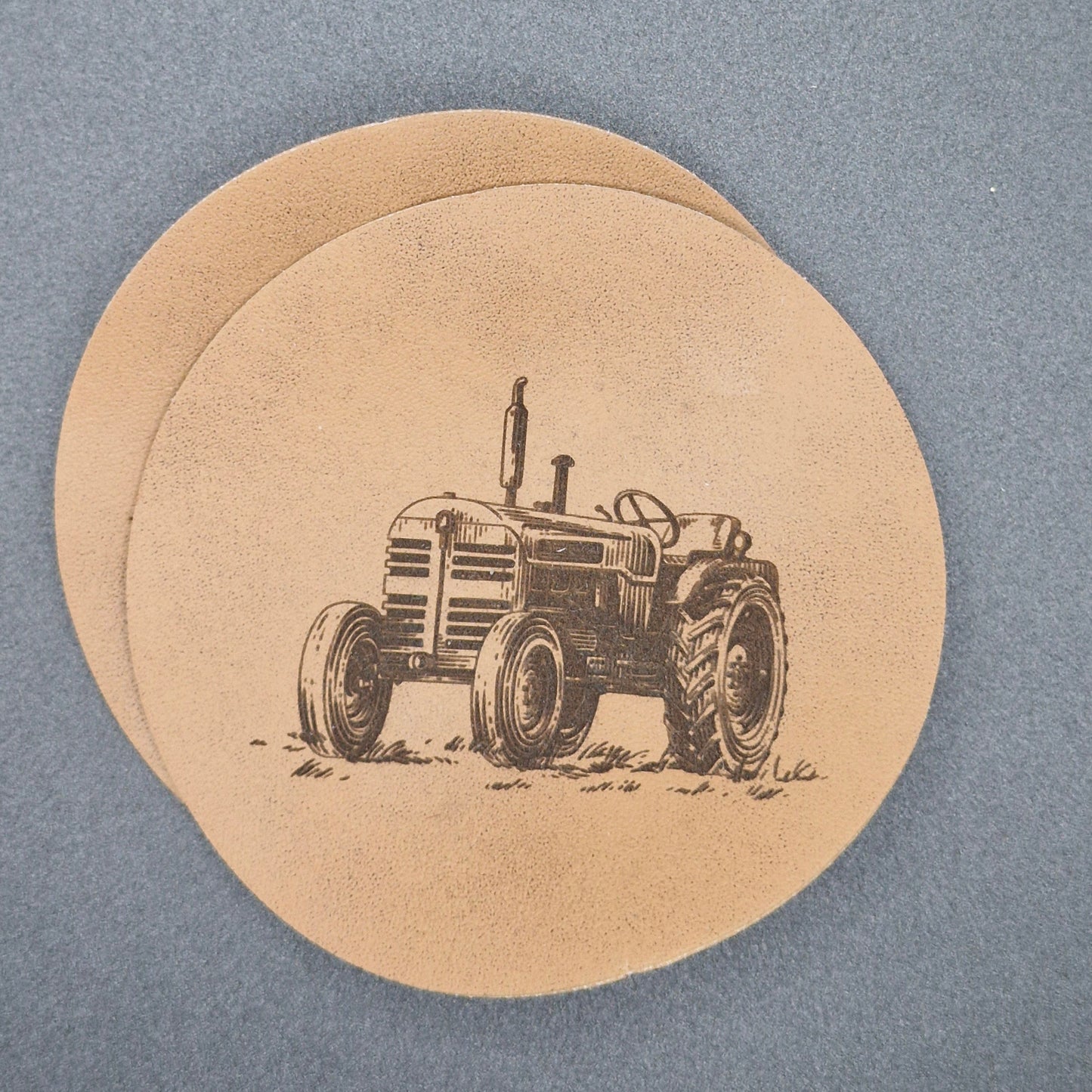 Leather Tractor Coasters
