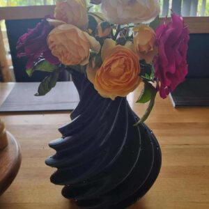 Black Large Twisted Vase